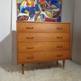 Chest of drawers vintage from the 60s in light wood
