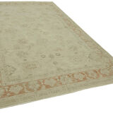 Hand-knotted persian vintage 1970s 196 cm x 295 cm beige wool carpet