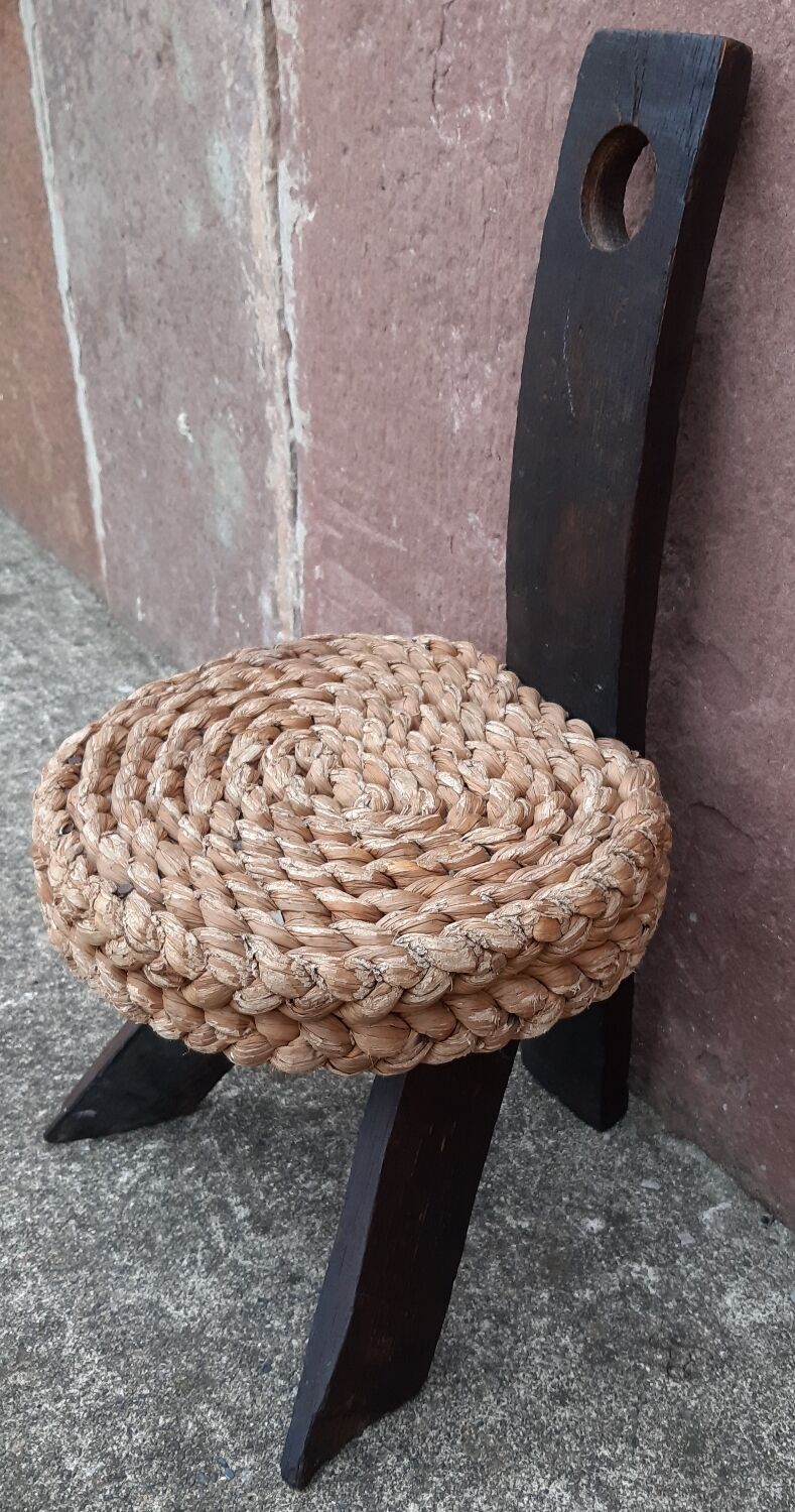 Handmade wickerwork chair from the 60s and 70s