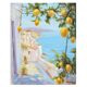 Oil painting of a view of the sea.
