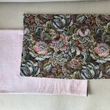 Pair of cushion covers, old tapestry and cotton gauze