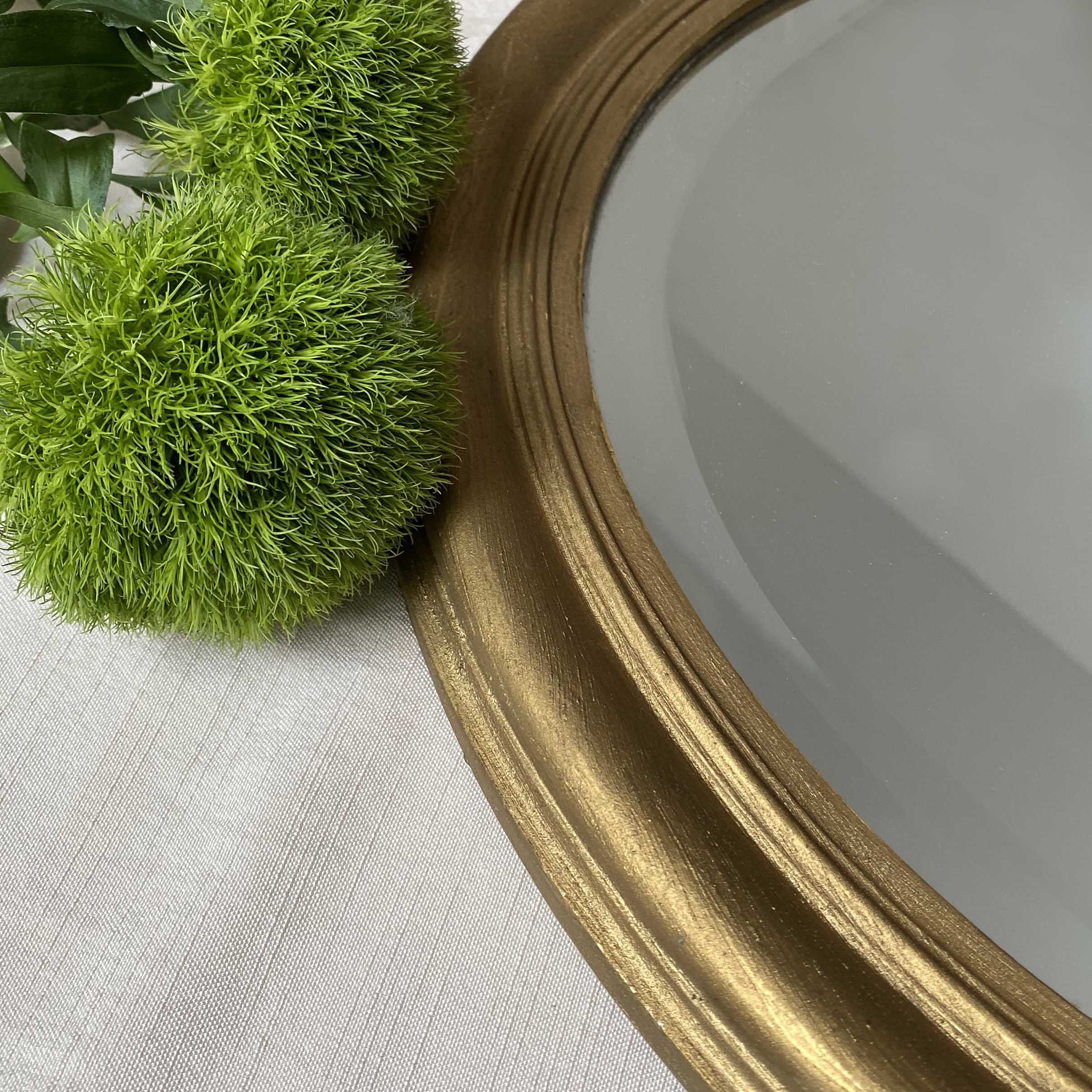 20th century golden oval mirror