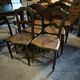 Set of 6 chairs in solid walnut and caning, circa 1870