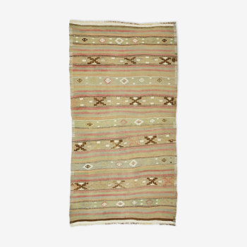 Anatolian handmade kilim rug 243 cm x 130 cm