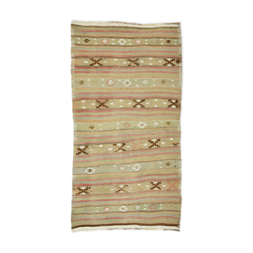 Anatolian handmade kilim rug 243 cm x 130 cm