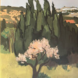 Printemps en Provence, art edition Guy Spitzer, no 3 of 250, signed by the artist, Yves Brayer