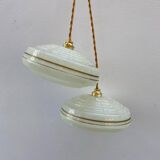 Pair of Art Deco Clichy glass pendant lights
