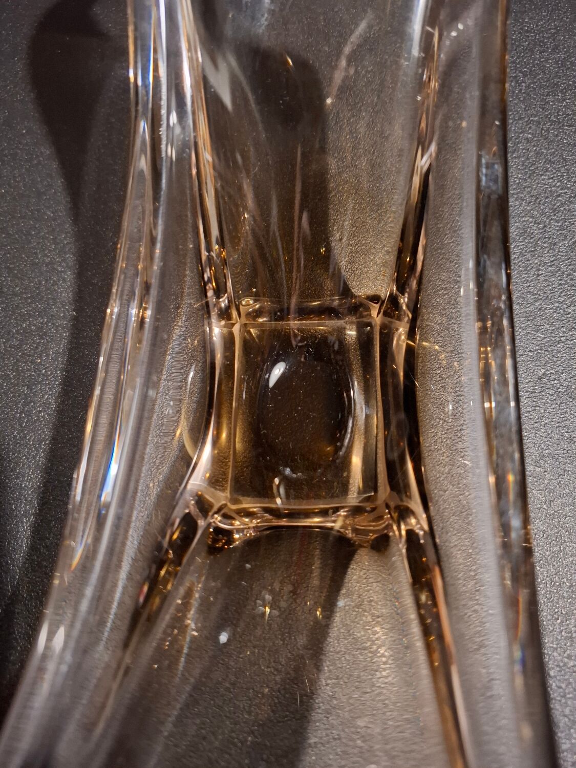 Smoked glass catchall from the seventies.