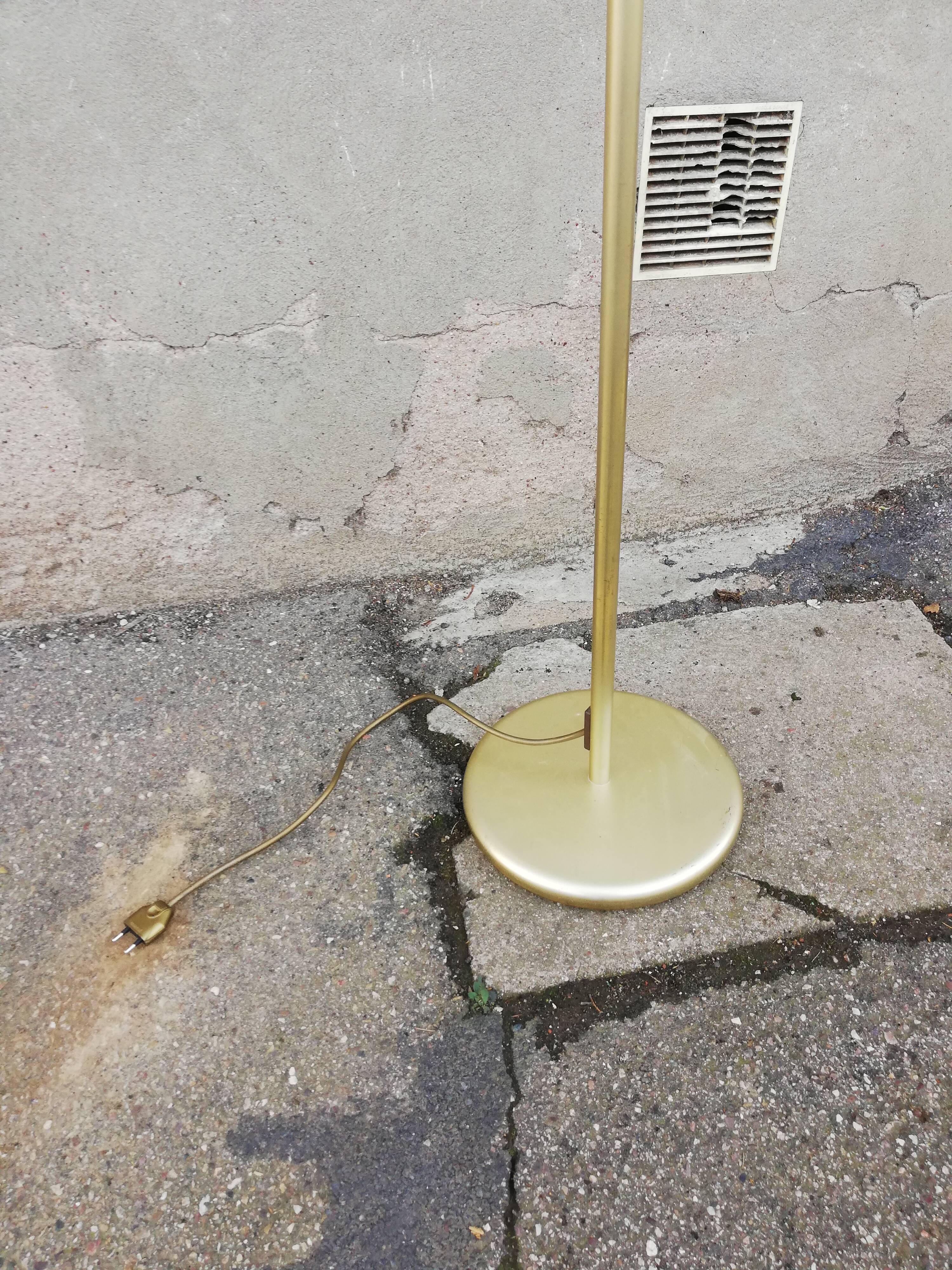 Vintage metal floor lamp painted gold