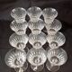 Set of 12 Baccarat Piccadilly Cut Crystal Red Wine Goblets
