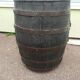 Bar tonneau bois - 71cm - sur roulette