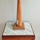 Large nautical lamp in wood and brass from the 80s