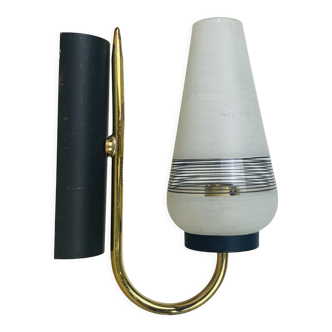 Wall lamp 50s brass opaline metal vintage