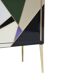 Mid-Century Style Italian Sideboard Made of Wood Brass and Colored Glass