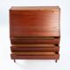 Kai Kristiansen model 63 desk teak secretaire with vanity mirror, 1960s