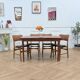 Set of 4 Danish chairs in teak and black faux leather, 1960s.