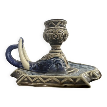 Zoomorphic candlestick, Choisy le Roi Boulenger, in the shape of an elephant, 19th century