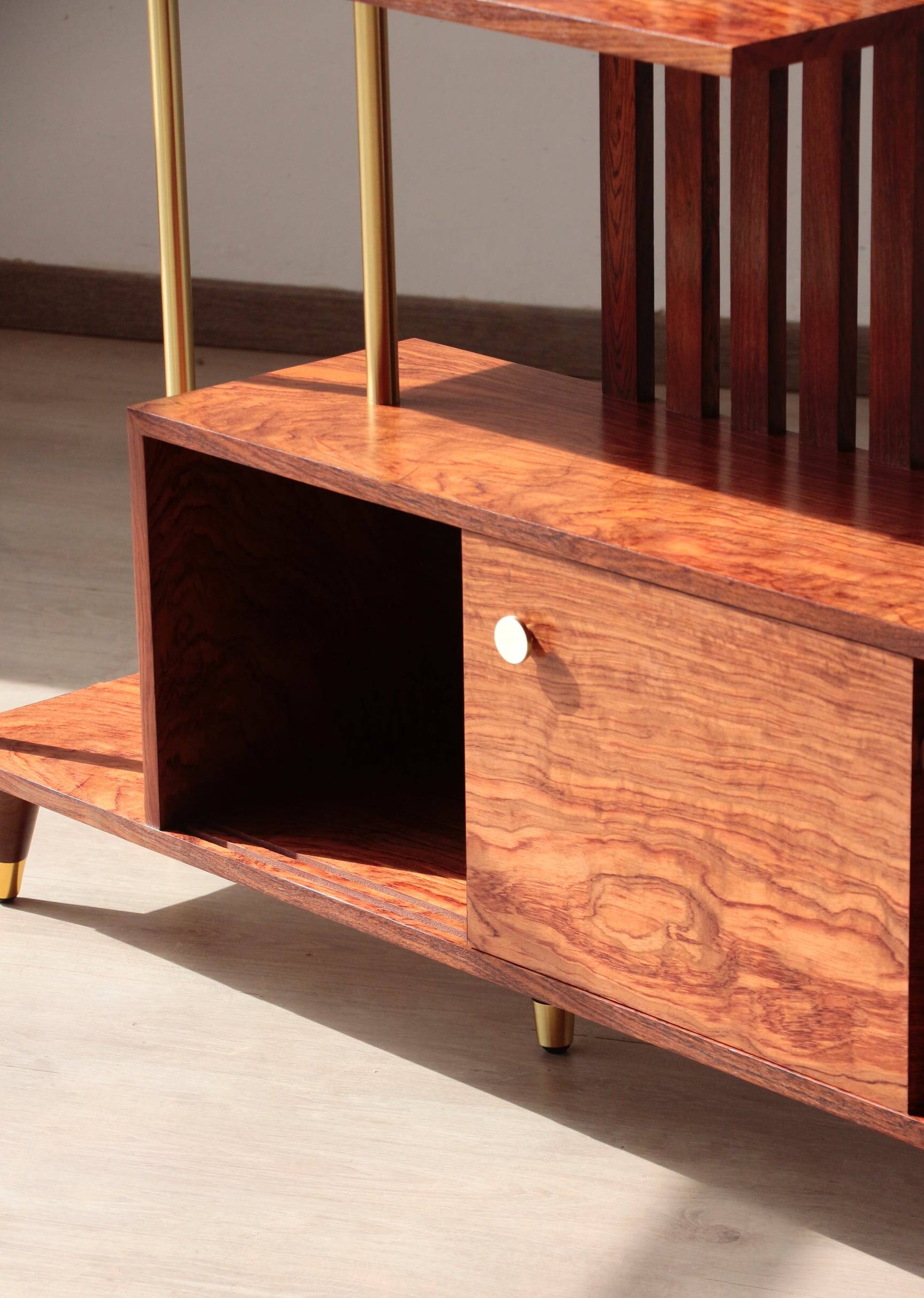 Illuminated Room Divider - Rosewood & Brass