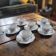 6 porcelain cups decorated with wildflowers from the 60s.