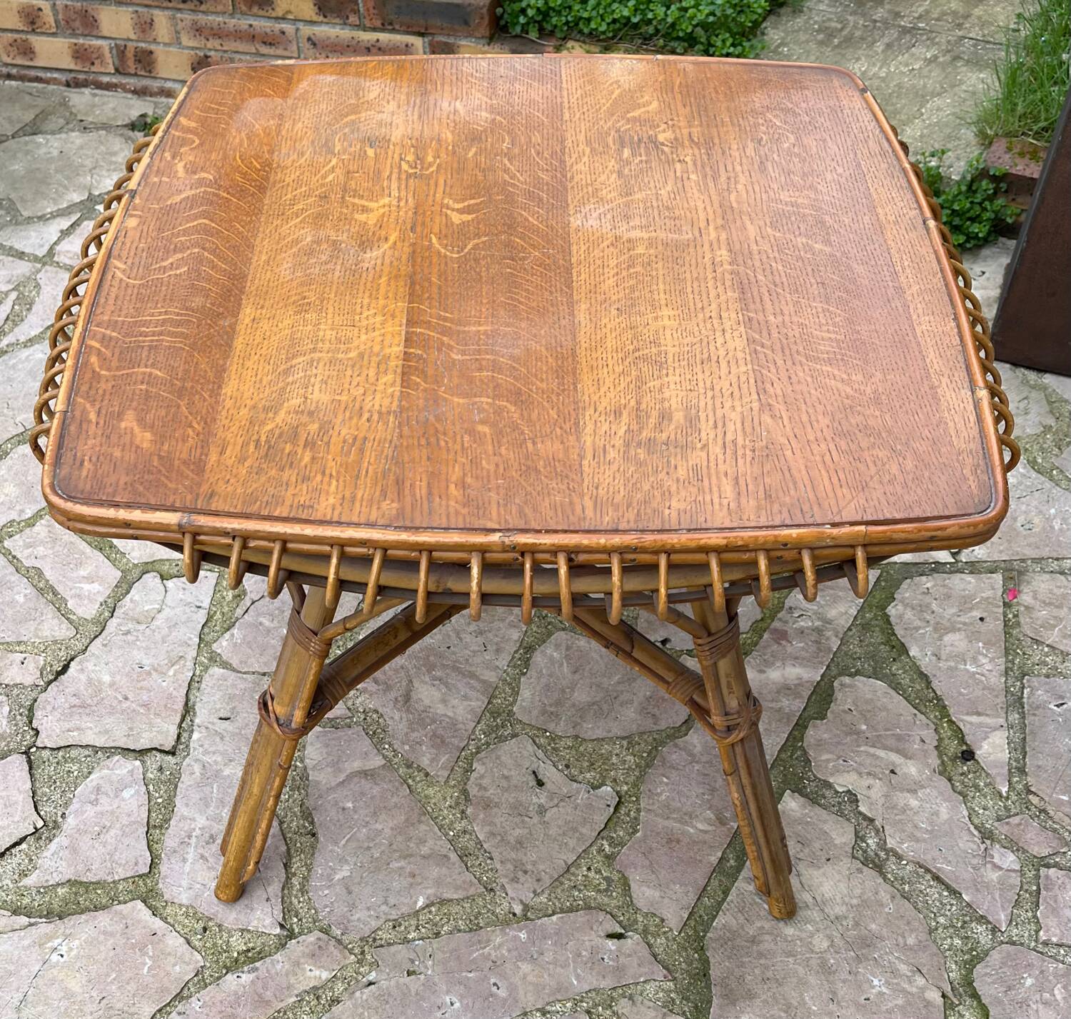 Vintage rattan coffee table