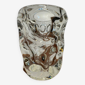 Massive crystal vase Vannes 1960s