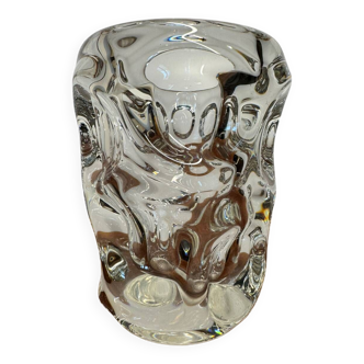 Massive crystal vase Vannes 1960s