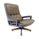 Strässel King chair brown leather armchair by Andre Vandenbeuck for WK