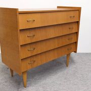 4-drawer chest of drawers in blond oak from the 50s/60s