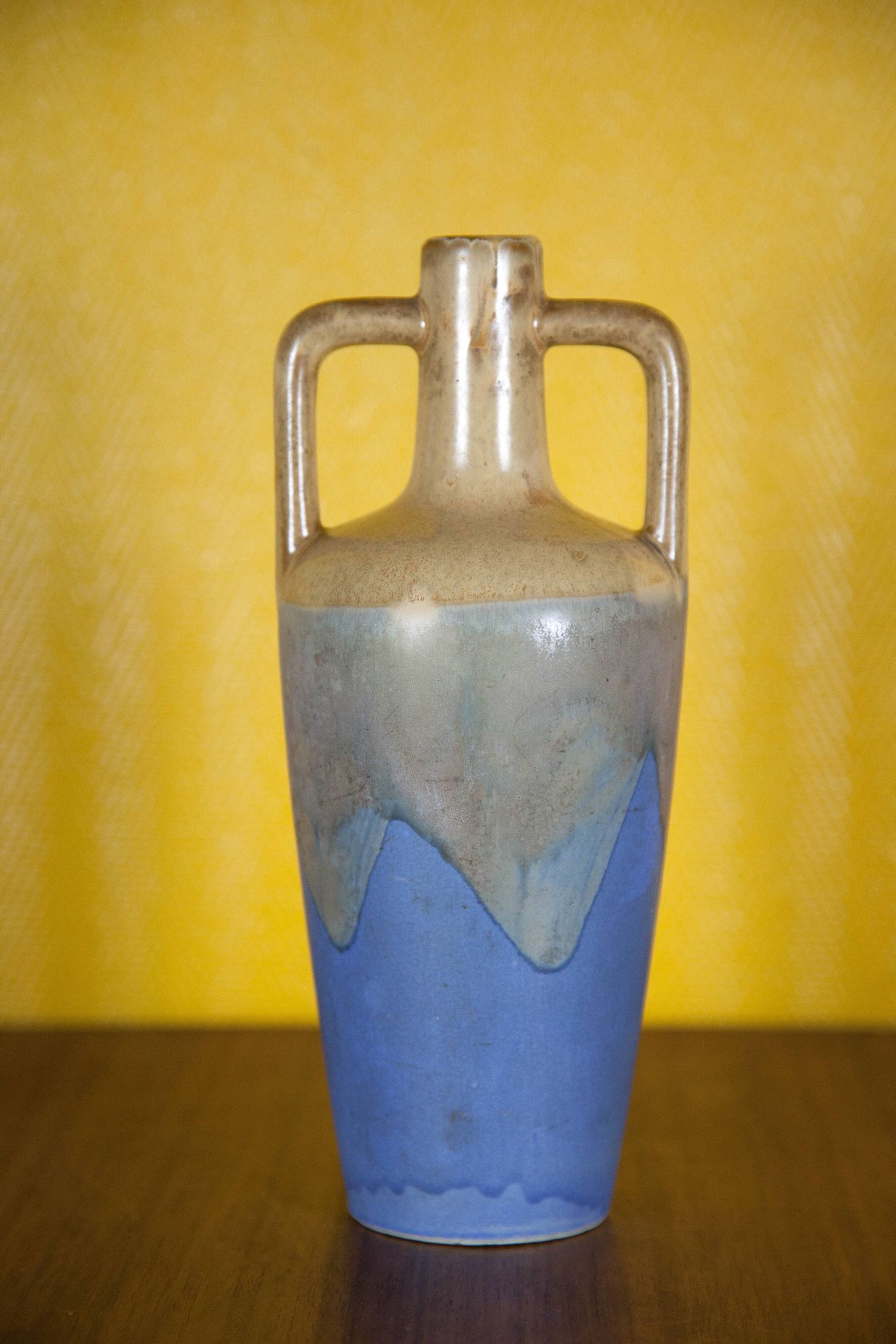 Flamed glazed stoneware bottle, Fournier Demars St-Amand alcohol bottle, amphora vase