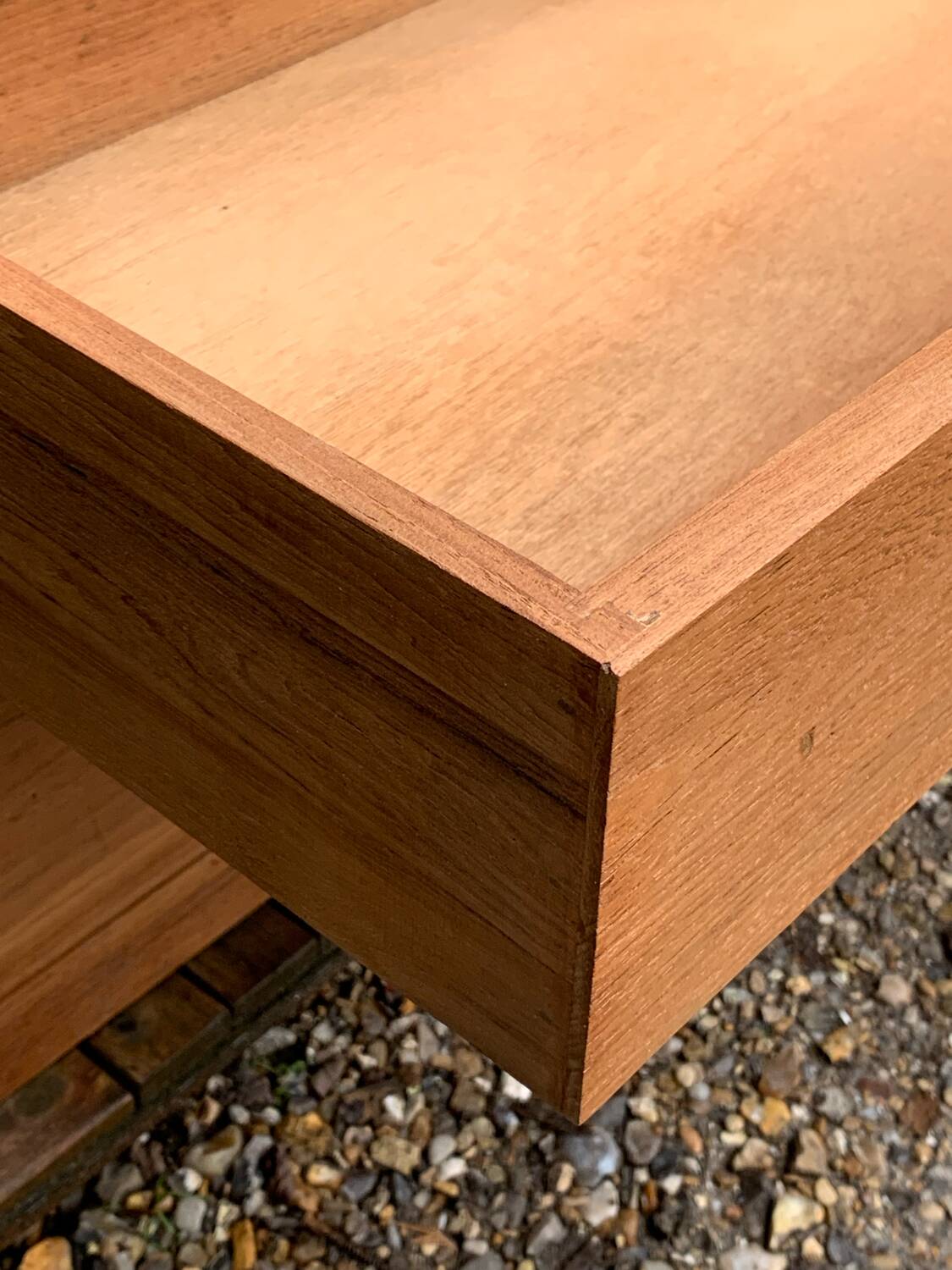 Vintage chest of drawers in solid raw wood from 1950