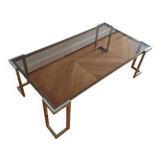 Table basse chromée années 70