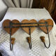 Wall-mounted coat rack, wooden hearts