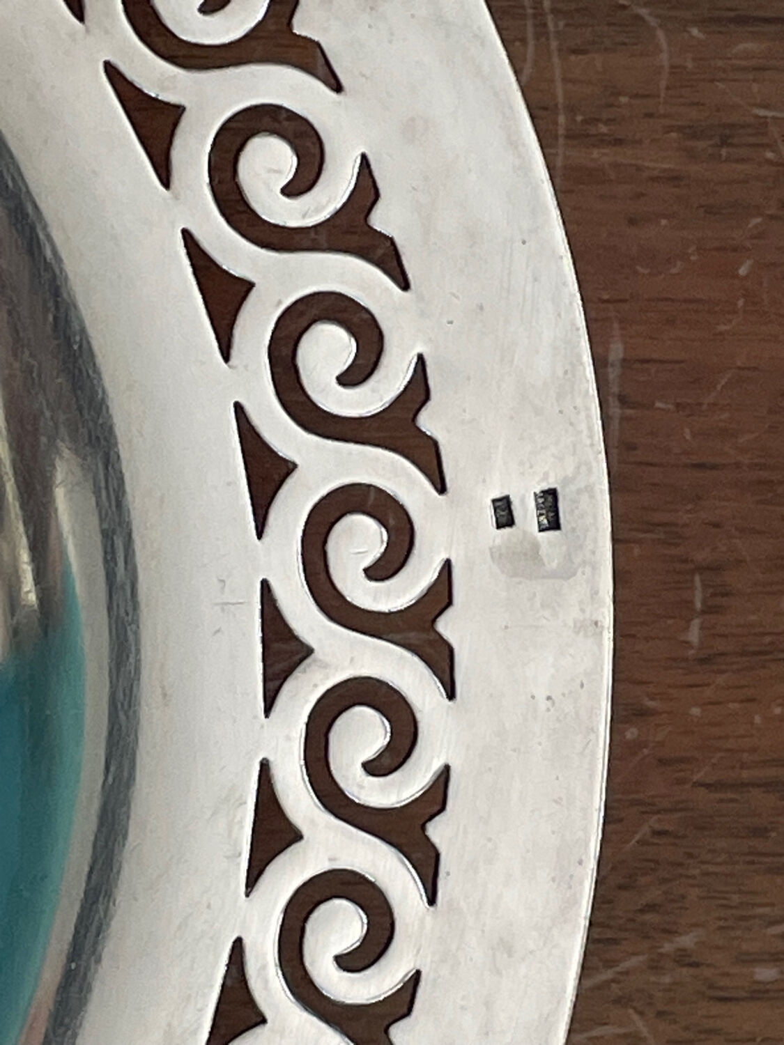Art Deco silver metal dish