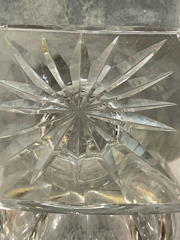 Vase balustre cristal taillé diamant croix de Lorraine