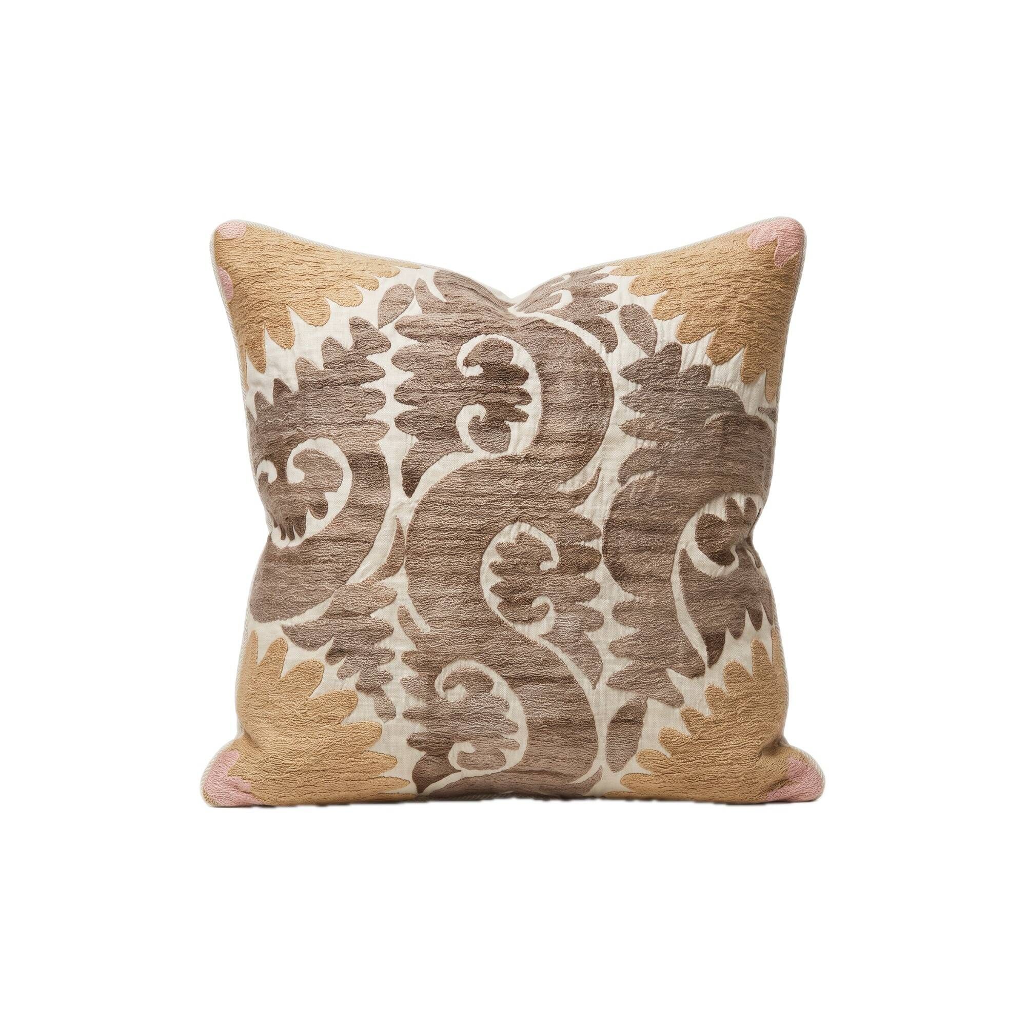 Vintage embroidered cushion cover 57x60 cm