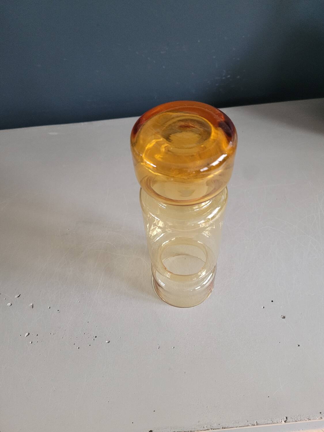Amber tinted glass cylinder vase