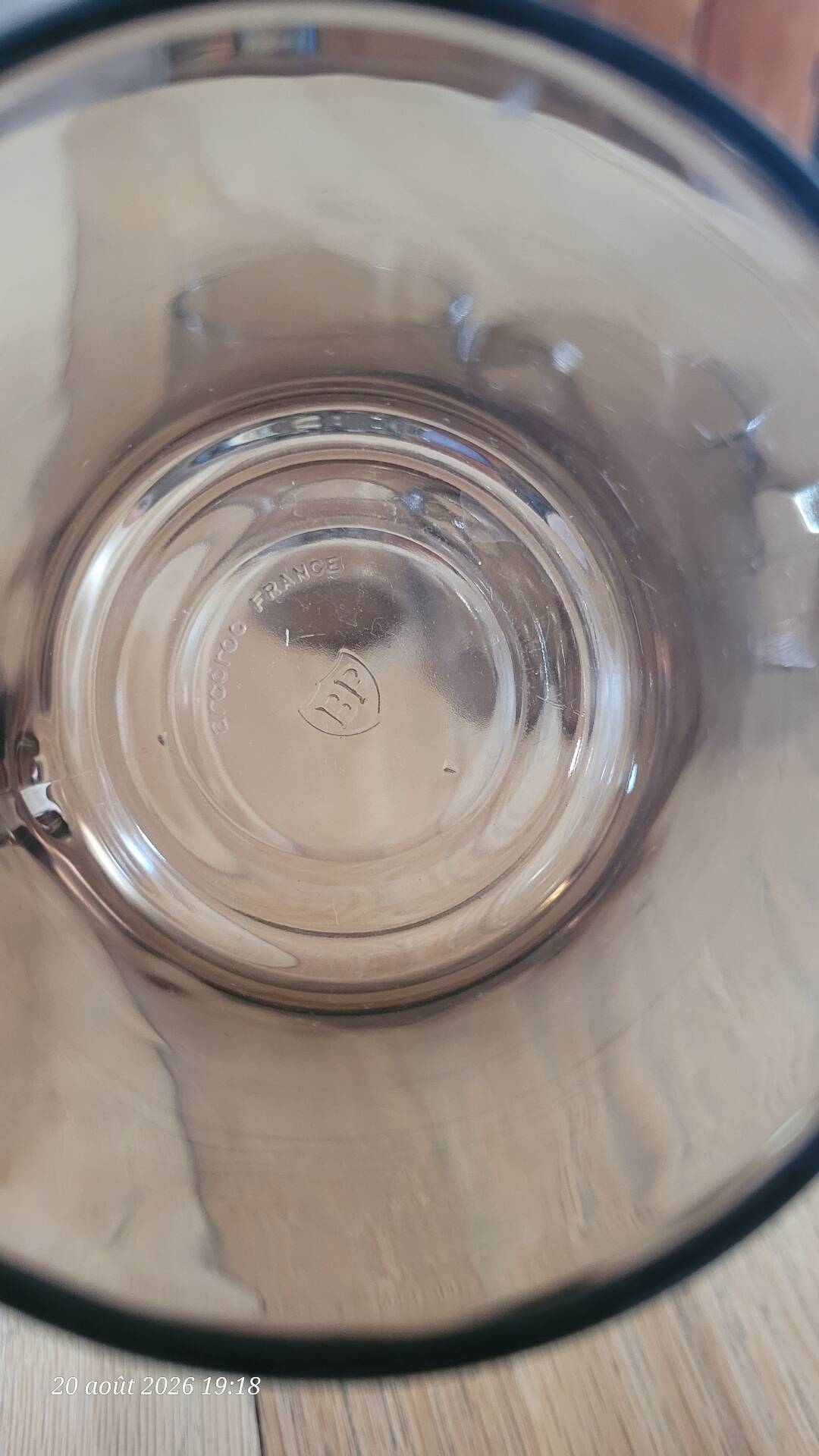 3 Arcoroc BP mugs in smoked glass