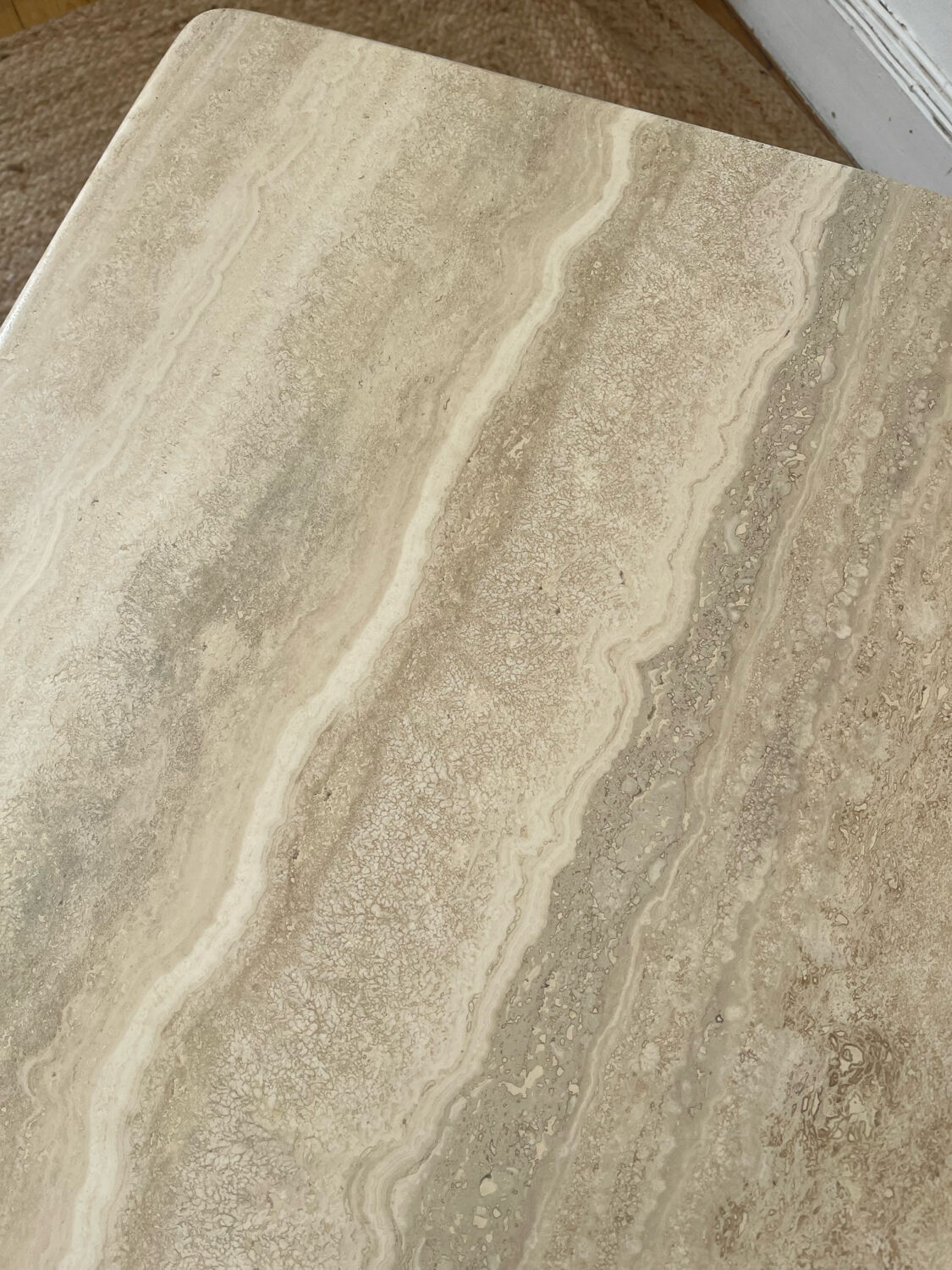 Travertine coffee table