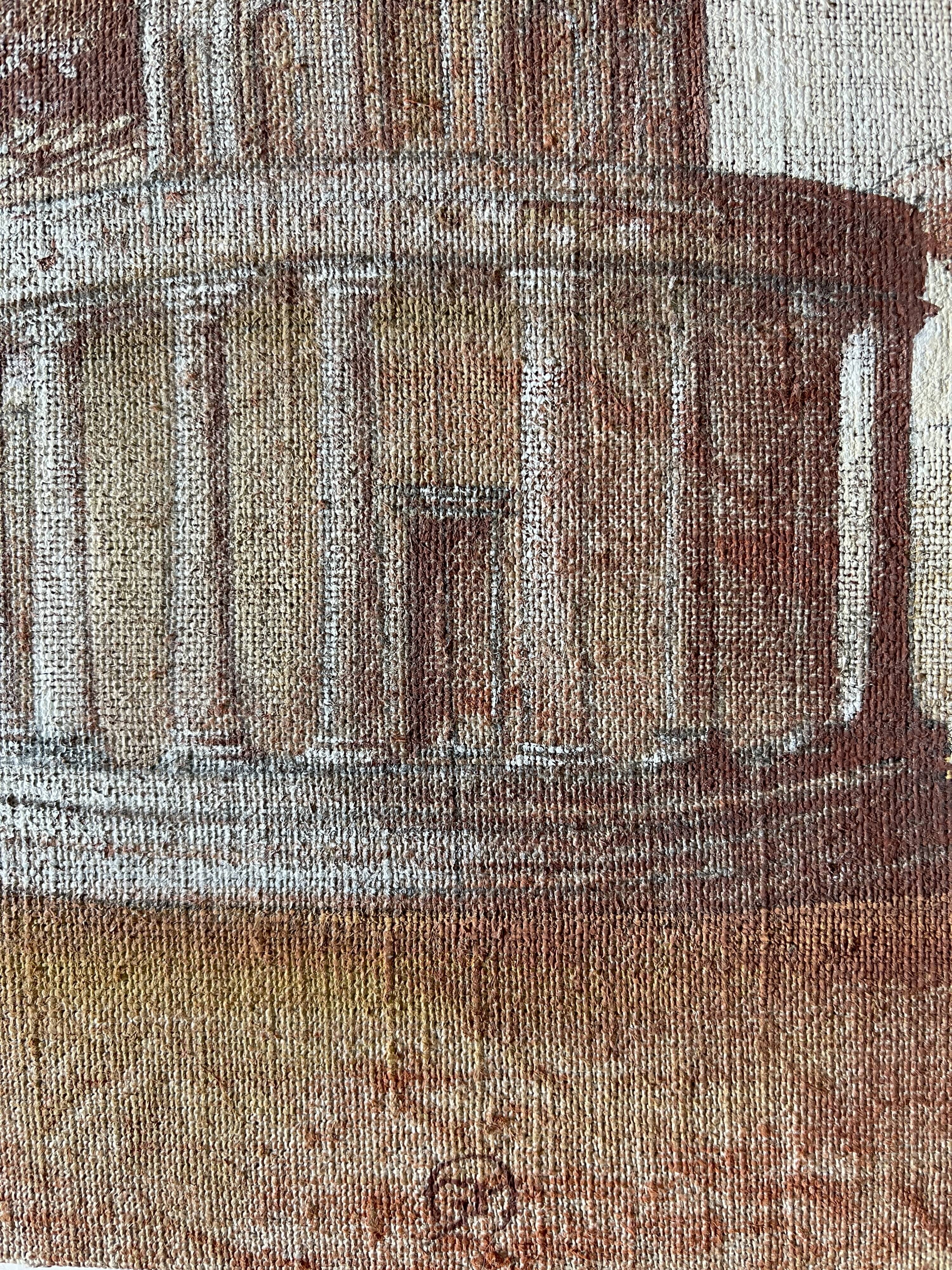 Oil on canvas landscape a l'antique signed gouny et marange