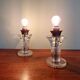 Pair of crystal lamps, Val Saint-Lambert (Belgium), 1930s