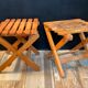 Duo of vintage folding wooden plant doors