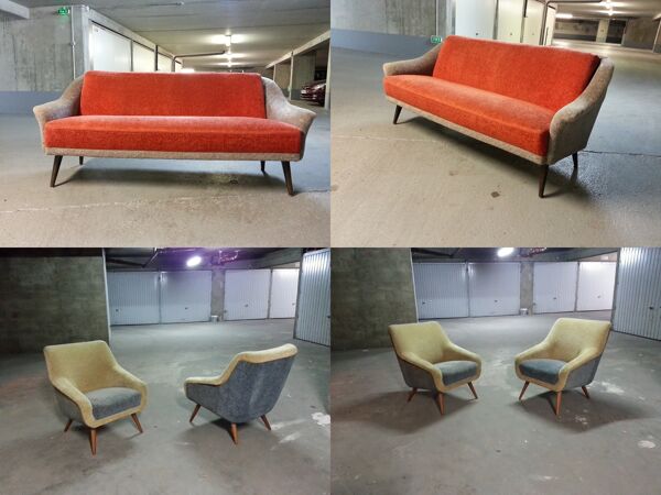 1 Fauteuil bi color année 50 60