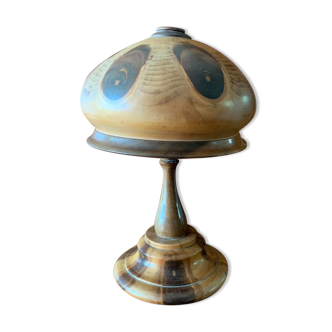 Wooden mushroom lamp