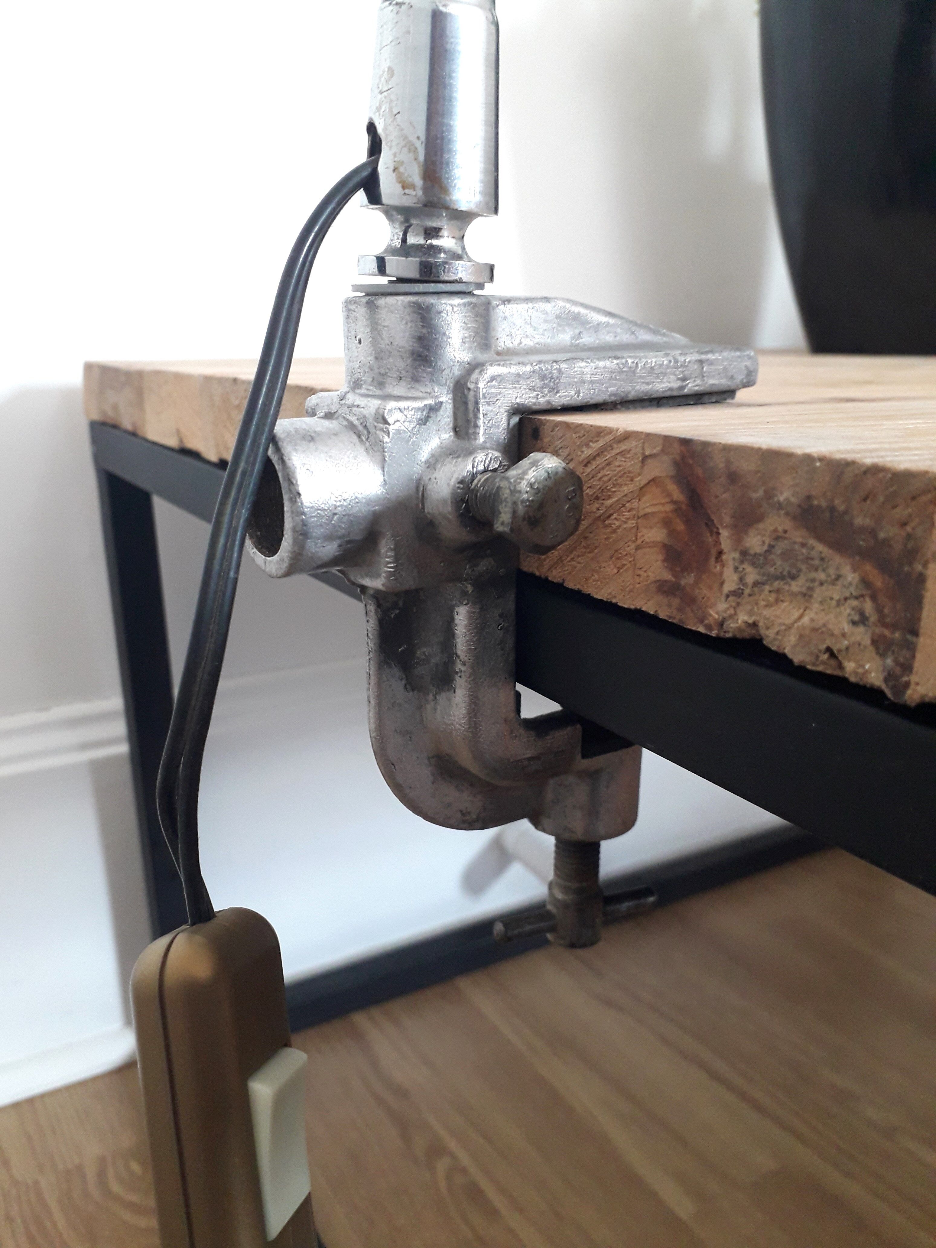 Workshop / industrial lamp - Orientable - Brushed metal - 50s