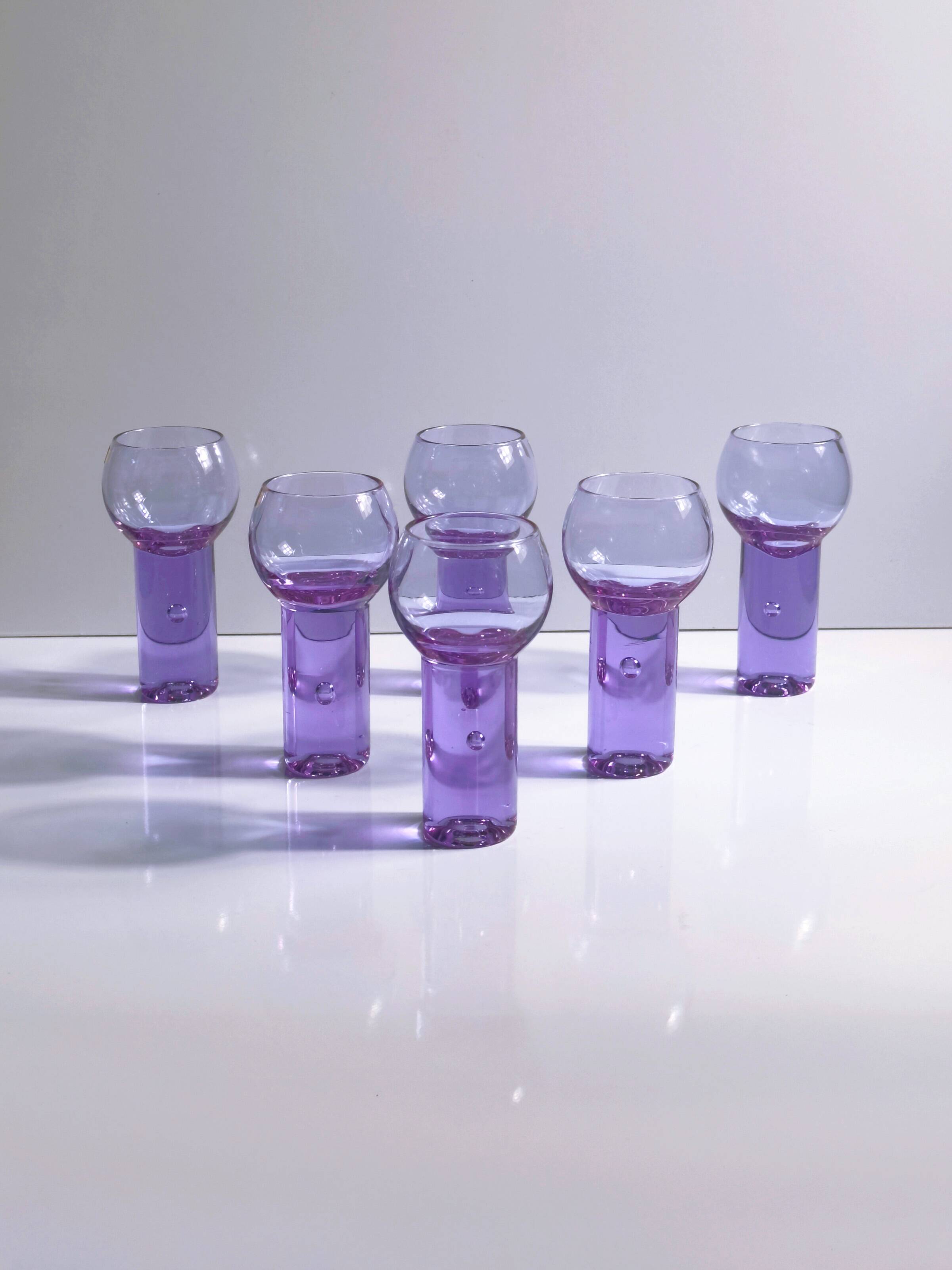 6 Aperitif Glasses "Chameleon" by Sergio Asti for Arnolfo die Cambio - 1970