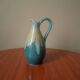Vase with handle in enameled ceramic artisanal production country decoration slow handmade pottery