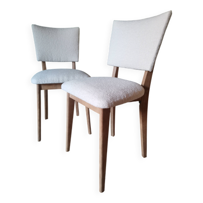 Chaises art deco bouclette blanche