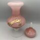 Old bonbonnière in opaline glass pink and white p. schneider 28 cm