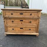 Superbe commode ancienne en bois massif – Style anglais / XIXe siècle