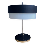 Table lamp in black metal and white glass, by Kamenicky Senov 1960s